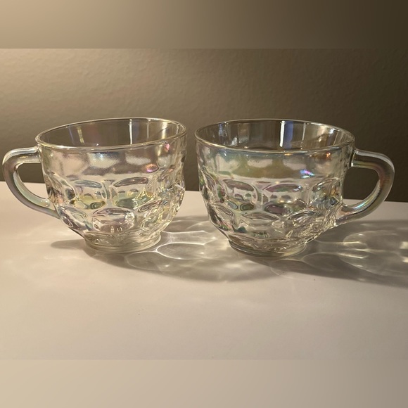 Dining Carnival Glass 5for2 Vintage Iridescent Carnival Glass Pair